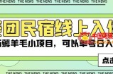 美团民宿线上入住，最新薅羊毛小项目，可以单号日入50+【揭秘】