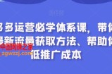 拼多多运营必学体系课，带你了解最新流量获取方法、帮助你降低推广成本