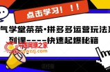 牛气学堂茶茶•拼多多运营玩法系列课—-快速起爆秘籍【更新】