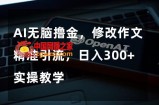 AI无脑撸金，修改作文精准引流，日入300+，实操教学【揭秘】