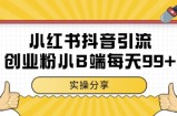 小红书抖音创业粉，小B端粉自热，日引99+的一个玩法【揭秘】