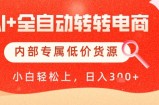 【AI+全自动转转电商】内部专属低价货源，全网首发，单日轻松变现几张【揭秘】