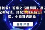 全网首发！答案之书网页版，目入2K，全新玩法，搭配文档和网页，零门槛、小白首选副业【揭秘】