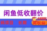 闲鱼低收翻价数码暴利项目，长期高收益【揭秘】