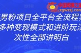 ZGKJ男粉项目全平台全流程实操拆解，多种变现模式和进阶玩法，一次性全部讲明白