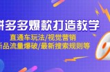 拼多多爆款打造教学：直通车玩法/视觉营销/新品流量爆破/最新搜索规则等