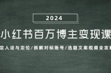 （13025期）小红书百万博主变现课：确定人设与定位/拆解对标账号/选题文案视频全攻略