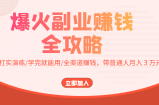 爆火副业赚钱全攻略：实打实演练/学完就能用/全渠道赚钱，带普通人月入３万元