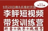 李鲆·短视频带货训练营（第11期），不需要真人出境，零基础副业在家赚钱
