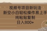 视频号项目，新玩法新空小白轻松操作易上手，纯粘贴复制，日入几张