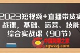 （7923期）2023短视频+直播带货实战课，基础、运营、技能综合实操课（90节）