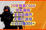 25年独家CSGO挂G搬砖，全自动操作，无需打游戏，小白日入3张+【揭秘】