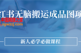 小红书无脑搬运成品图课程：适合新手入门操作的项目