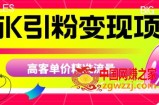 商K引粉变现项目，高客单价精准流量【揭秘】