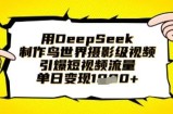 用DeepSeek制作鸟世界摄影级视频，引爆短视频流量，单日变现1k