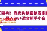 冷门暴利！靠卖狗粮猫粮发家致富，月入2w+适合新手小白【揭秘】