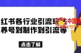 小红书各行业引流玩法，从养号到制作到引流等，一条龙分享给你【揭秘】