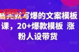看完就写爆的文案模板课，20+爆款模板  涨粉人设带货
