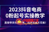 2023抖音电商0粉起号实操教学，直接带货完整方案，自然流量天花板