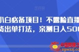 小白必备项目！不露脸直播带货出单打法，亲测日入500+【揭秘】