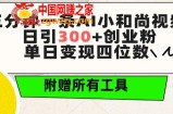 三分钟一条AI小和尚视频 ，日引300+创业粉，单日变现四位数 ，附赠全套免费工具【揭秘】