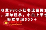 外面收费980小红书流量掘金合伙人，简单粗暴，小白上手也能轻松变现500＋【揭秘】