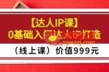0基础入门达人IP打造（价值999元）