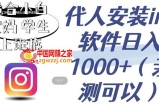 代人安装ins软件日入1000+，适合小白宝妈学生上班族（亲测可行）【揭秘】
