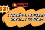 短剧最新玩法，新手当天就可以有收入，收入轻松破万【揭秘】