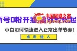 新号0粉开播-高效轻松起号，小白如何快速进入正常出单节奏（10节课）