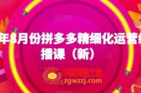 2023年8月份拼多多精细化运营线上直播课（新）