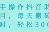 新手操作抖音助眠项目，每天搬砖两小时，轻松300＋【视频教程】