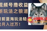 视频号撸收益新玩法之狼道，目前蓝海玩法，轻松月入过万【揭秘】