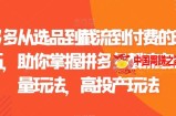 拼多多从选品到截流到付费的玩法技巧，助你掌握拼多多截流自然流量玩法，高投产玩法