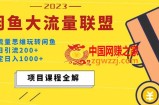 价值1980最新闲鱼大流量联盟玩法，单日引流200+，稳定日入1000+