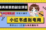 小红书蓝海大市场虚拟电商项目，手把手带你打造出日赚2000+高质量红薯账号