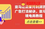 亚马逊卖家月利润百万的广告打法秘诀，亚马逊跨境电商教程