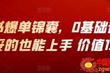 小红书爆单锦囊：0基础普通人妥妥的也能上手（价值1980）