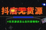 启哥抖店无货源店群陪跑计划，一个人在家就能做的副业，月入10000+