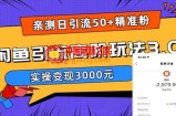 实测日引50+精准粉，闲鱼引流高阶玩法3.0，实操变现3000元