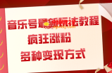 （7847期）音乐号全新游戏玩法实例教程，玩命增粉，多种多样扩展变现模式（附家庭保姆级实例教程 素材内容）