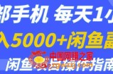 每天1小时，1部手机月入5000+的闲鱼副业项目操作指南