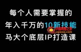 马大个的IP底层逻辑课，​每个人需要掌握的年入千万的10新技能，约会底层IP打造方法！