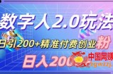 利用数字人软件，日引200+精准付费创业粉，日变现2000+【揭秘】