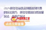 2024拼多多从选品到截流到付费的玩法技巧，拼多多截流自然流量玩法，高投产玩法