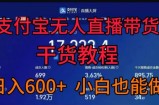 支付宝无人直播带货干货教程，日入几张， 小白也能做