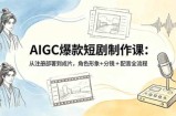 AIGC爆款短剧制作课：从注册部署到成片，角色形象+分镜+配音全流程