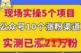 现场实操5个公众号项目：10个涨粉渠道，实测已涨21万粉