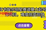 小红书娱乐明星赛道暴力起号，蓝海项目，难度低变现快【揭秘】