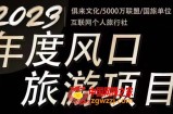 2023年度互联网风口旅游赛道项目，旅游业推广项目，一个人在家做线上旅游推荐，一单佣金800-2000